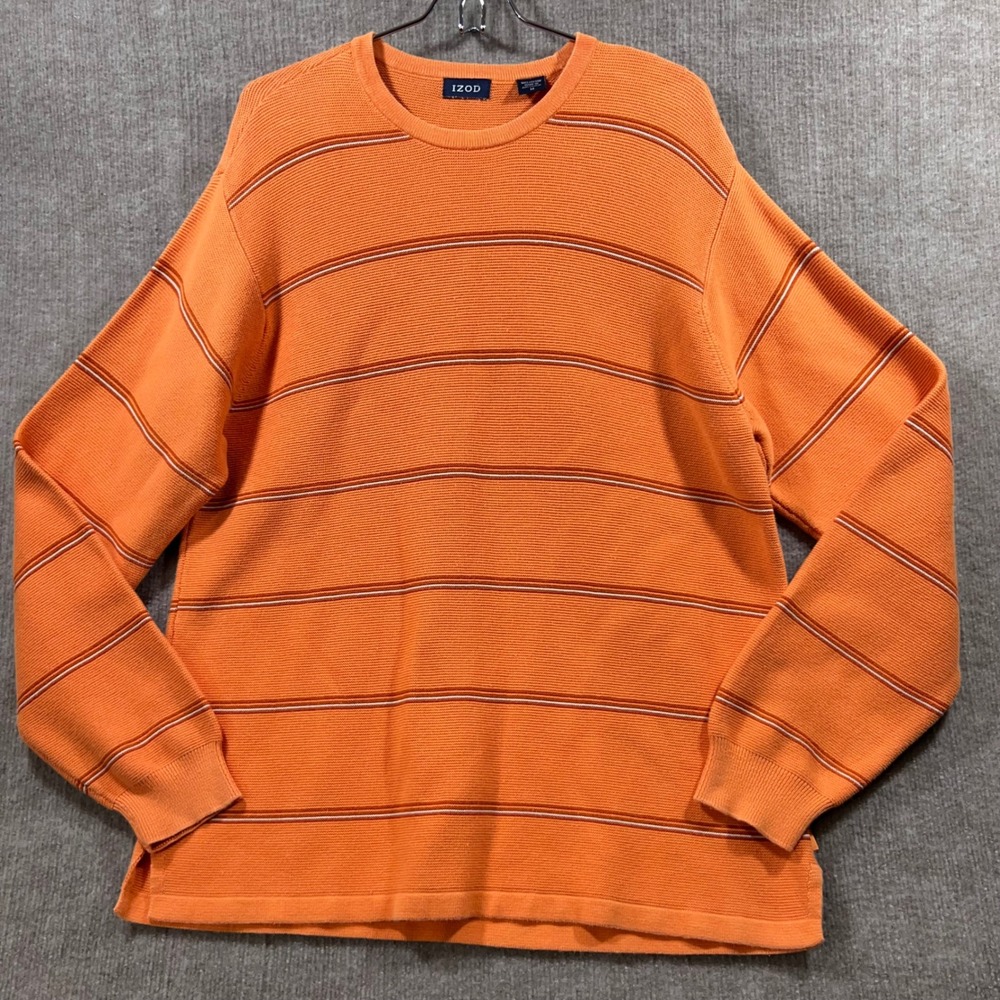 Vintage IZOD Striped Sweater Mens Medium Pullover Heavy Knit Made In Australia